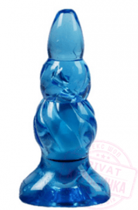Анальная вибропробка голубая 4,1х12,5 см
