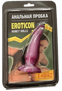Пробка анальная изогнутая Eroticon Honey Dolls 13 см.