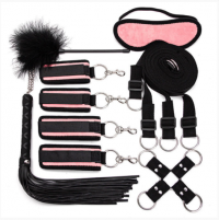 Черно-розовый фетиш-набор из 7 предметов