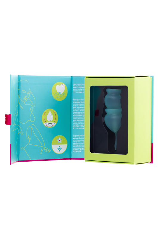 Изображение 8, Менструальная чаша Satisfyer Feel Good, 2 шт в наборе, силикон, зеленый, FER-J1763-5