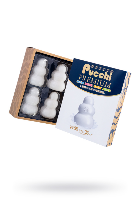 Набор нереалистичных мастурбаторов MensMax Pucchi Premium, TPE, белый, 6,5 см, TFA-MM-44