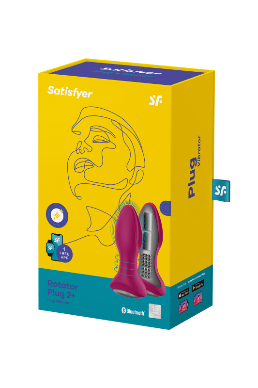 Изображение 6, Анальный вибратор Satisfyer Rotator Plug 2+ Connect App, силикон, красный, 13,5 см, TFA-4003177