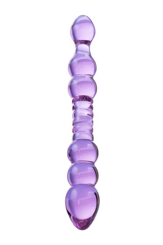 Изображение 3, Двусторонний фаллоимитатор Sexus Glass, стекло, розовый, 22,5 см, TFA-912072