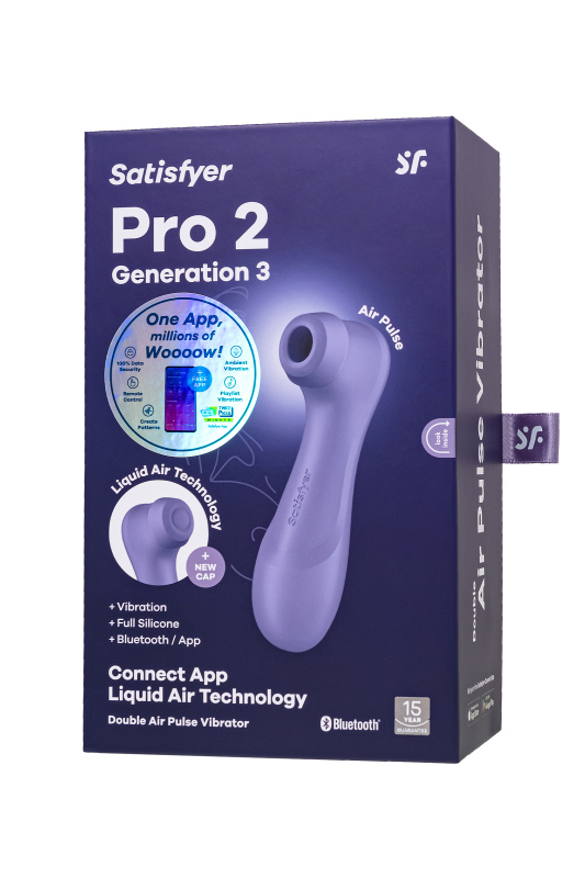 Изображение 9, Вакуумный стимулятор клитора Satisfyer Pro 2 Generation 3, Bluetooth/App, фиолетовый, TFA-J2018-2-9-3