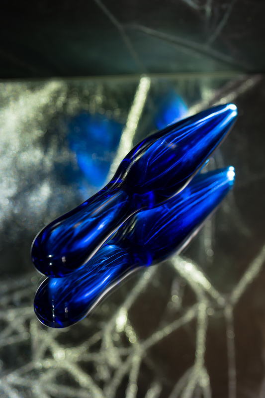 Изображение 7, Двусторонний фаллоимитатор Sexus Glass, стекло, синий, 17,5 см, TFA-912190