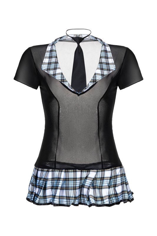 Изображение 8, Костюм школьницы Candy Girl Micki (топ, галстук, стринги), черно-синий, OS, TFA-841061