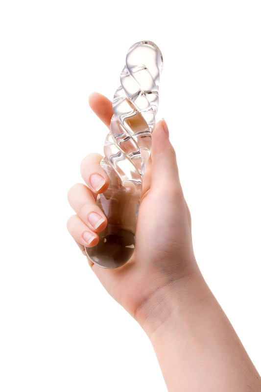 Изображение 3, Двусторонний фаллоимитатор Sexus Glass, стекло, прозрачный, 16 см, TFA-912122