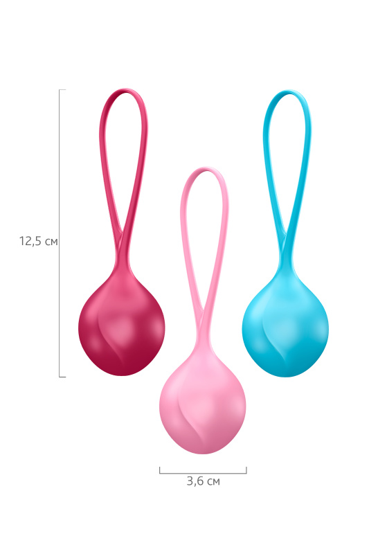 Изображение 8, Набор вагинальных шариков Satisfyer Balls C03 single, силикон, ассорти, Ø 3,5 см., TFA-J01512N