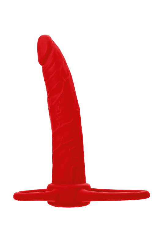 Изображение 2, Насадка на пенис для двойного проникновения Black&Red by TOYFA , силикон, красный, 16,5 см, TFA-901414-9