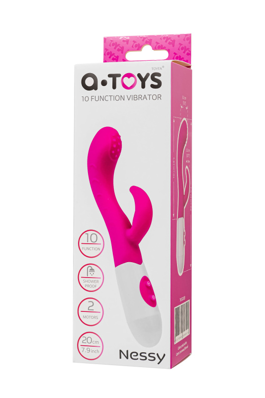 Изображение 7, Вибратор с клиторальным стимулятором TOYFA A-Toys Nessy, силикон, розовый, 20 см, TFA-765003