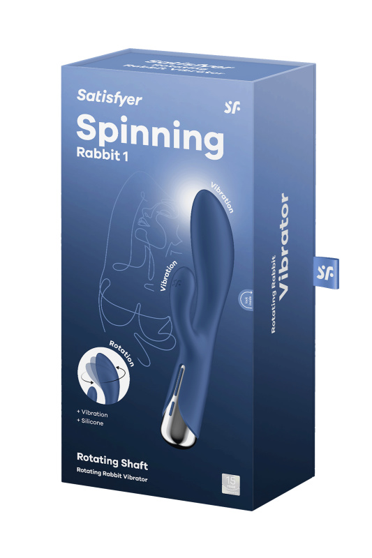 Изображение 7, Вибратор-кролик с ротацией Satisfyer Spinning Rabbit 1, силикон, синий, 20,5 см, TFA-4048734 Изображение 7, Вибратор-кролик с ротацией Satisfyer Spinning Rabbit 1, силикон, синий, 20,5 см, TFA-4048734