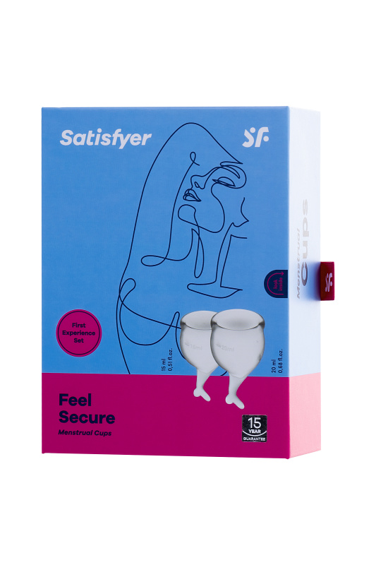 Изображение 7, Менструальная чаша Satisfyer Feel Secure, 2 шт в наборе, силикон, прозрачный, FER-J1766-2