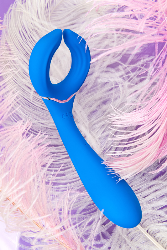 Изображение 10, Многофункциональный вибратор L'EROINA Whally, силикон, голубой, 18,5 см, TFA-561030