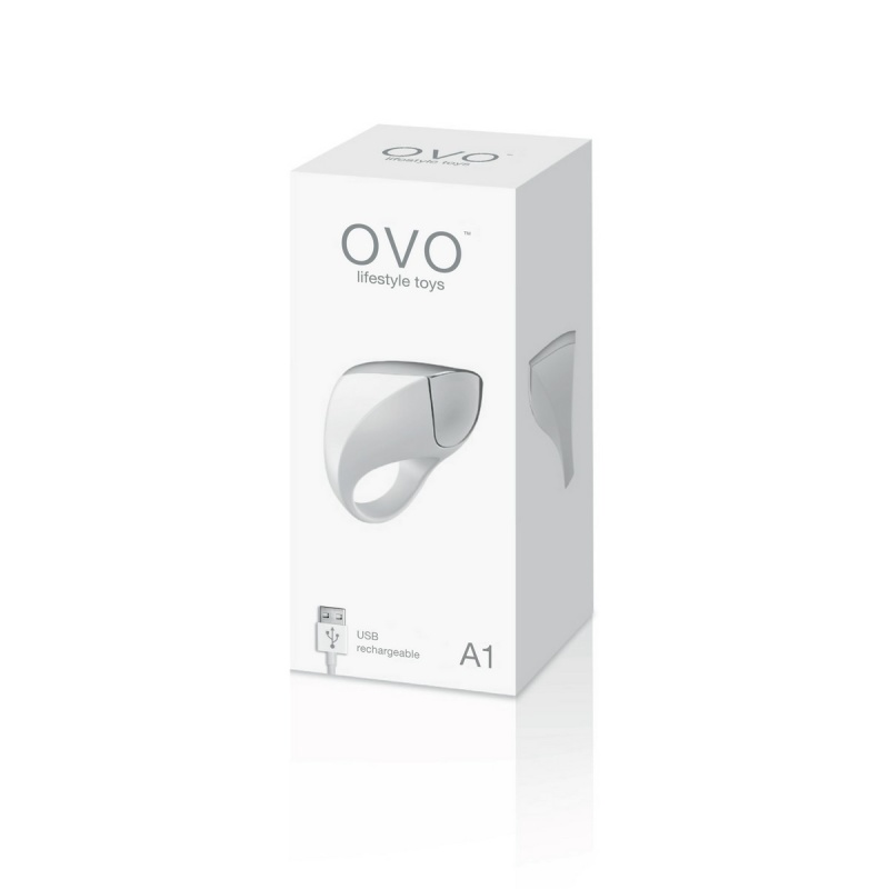 Изображение 3, Эрекционное кольцо OVO инновационной формы с вибрацией, перезаряжаемое, силиконовое, белое, 4,7 см, TFA-A1-10