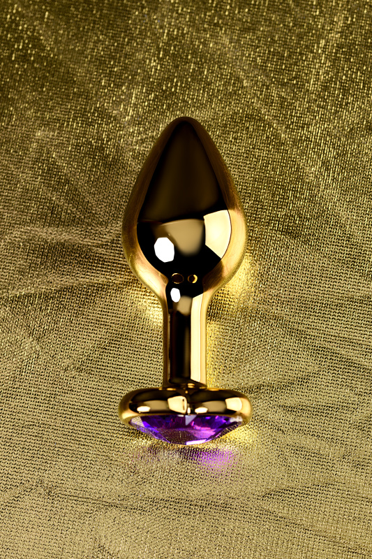 Изображение 11, Анальная втулка Metal by TOYFA, металл, золотая, с фиолетовым кристаллом, 8 см, Ø 3 см, 165 г, TFA-717020-4