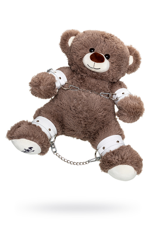 Изображение 1, Бандажный набор "Медведь бурый" Pecado BDSM (оковы, наручники), натуральная кожа, белый, TFA-13004-00