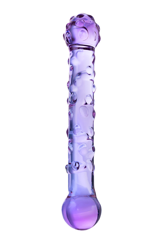 Изображение 2, Двусторонний фаллоимитатор Sexus Glass, стекло, фиолетовый, 19,5 см, TFA-912147
