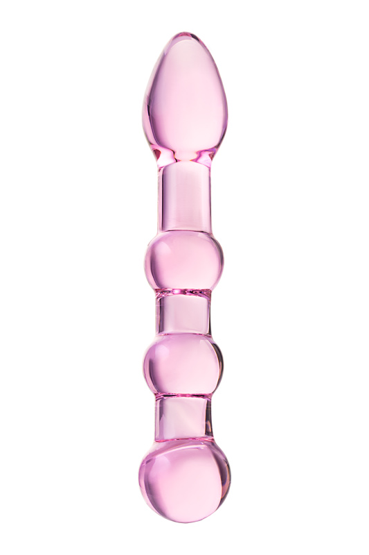 Изображение 2, Двусторонний фаллоимитатор Sexus Glass, стекло, розовый, 18 см, TFA-912129