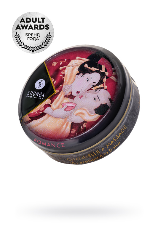 Изображение 1, Массажное аромамасло в виде свечи Shunga «Романтика.Шампанское и клубника» (Romance), 30 мл, TFA-274608