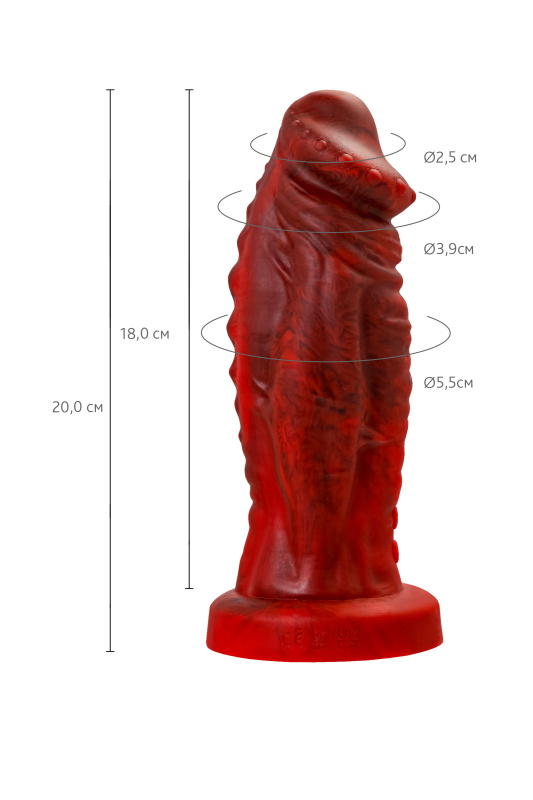 Изображение 7, Вибратор Black&Red by TOYFA Monster Saur, силикон, красно-черный, 21,7 см, TFA-901019