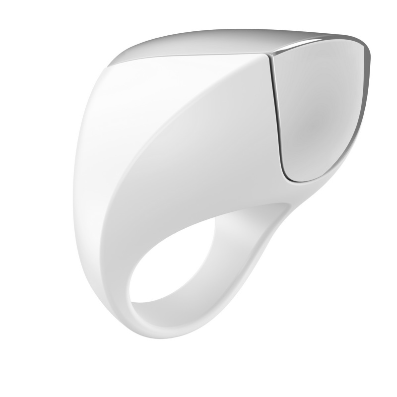 Изображение 2, Эрекционное кольцо OVO инновационной формы с вибрацией, перезаряжаемое, силиконовое, белое, 4,7 см, TFA-A1-10