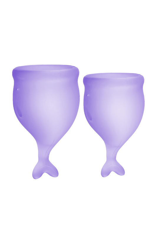 Изображение 2, Менструальная чаша Satisfyer Feel Secure, 2 шт в наборе, силикон, фиолетовый, FER-J1766-4