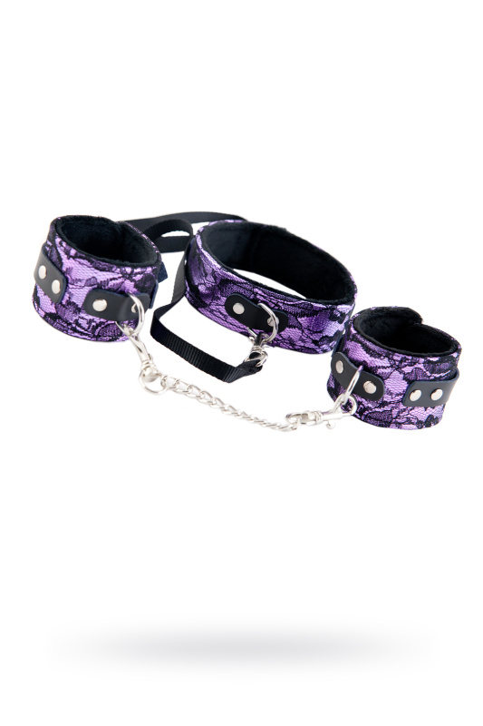 Кружевной набор TOYFA Marcus (ошейник и наручники), пурпурный, TFA-716013