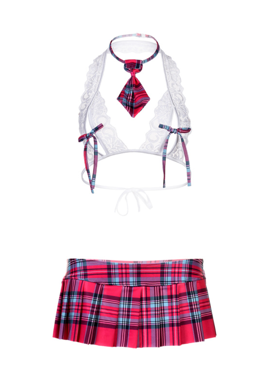 Изображение 3, Костюм школьницы Candy Girl Alexis (топ, юбка, галстук), розовый, OS, TFA-841000