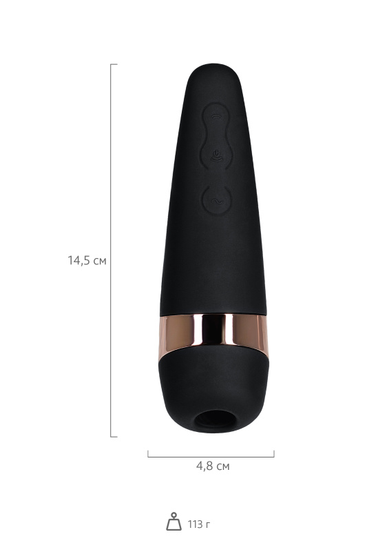 Изображение 6, Вакуум-волновой бесконтактный стимулятор клитора Satisfyer PRO 3 Vibration, силикон, черный, 14 см., TFA-J2018-32