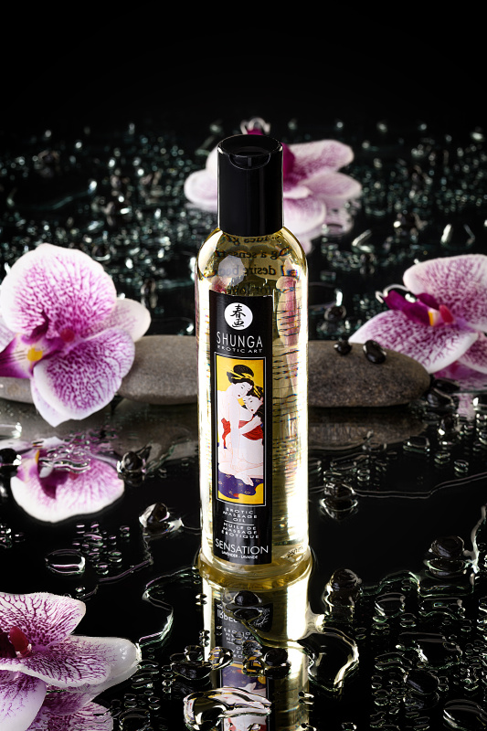 Изображение 16, Масло для массажа Shunga Sensation, натуральное, возбуждающее, лаванда, 240 мл, TFA-271006