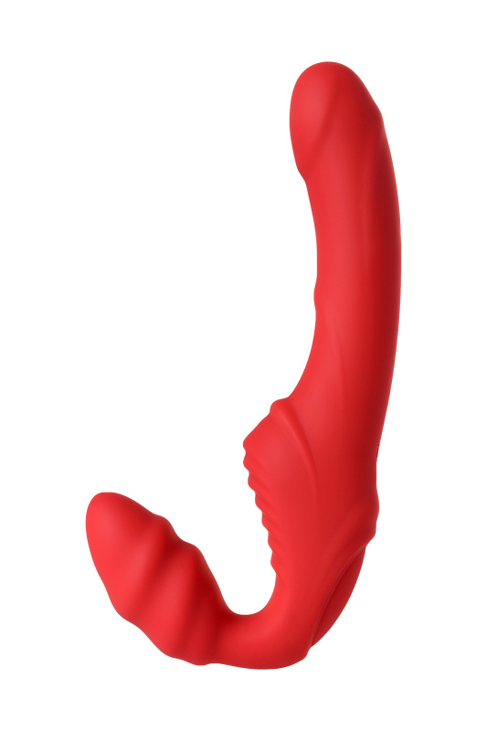 Изображение 3, Безремневой страпон Black & Red by TOYFA с вибрацией, силикон, красный, 35 см, TFA-901408-9