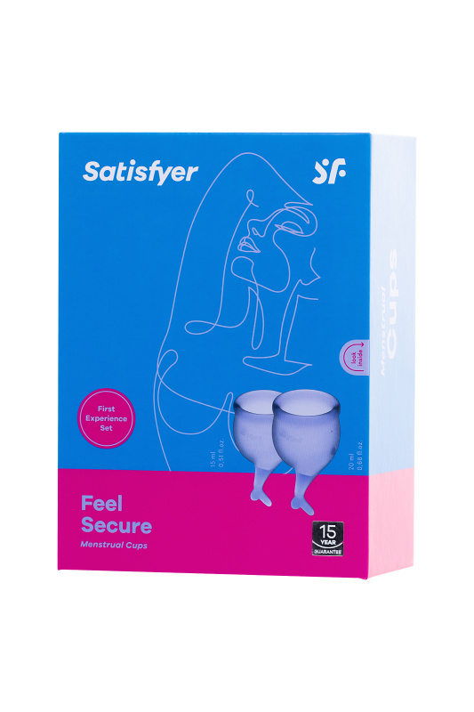 Изображение 7, Менструальная чаша Satisfyer Feel Secure, 2 шт в наборе, силикон, фиолетовый, FER-J1766-4