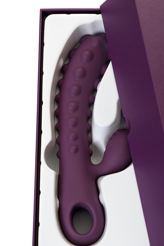 Изображение 11, Вибратор с клиторальным стимулятором KOKOS SMON, силикон, фиолетовый, 23 см, TFA-SMON-01-Violet