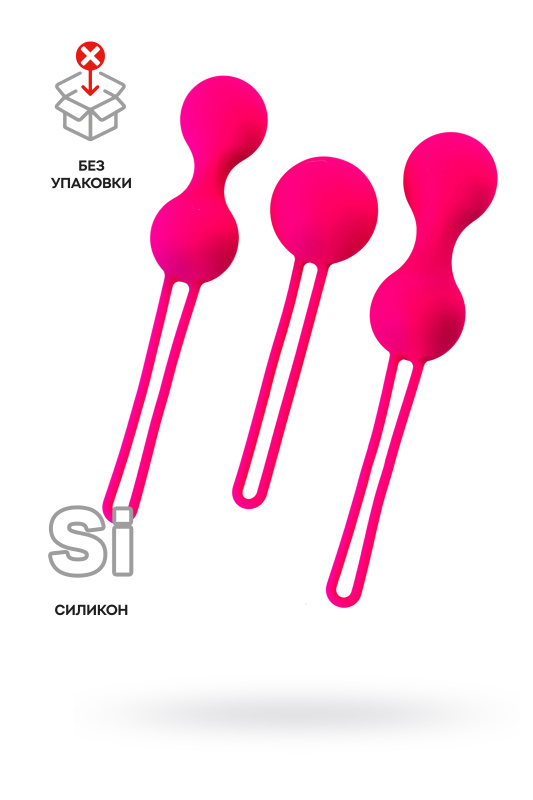 Набор вагинальных шариков Штучки-дрючки, силикон, розовый, 3 шт, TFA-690303