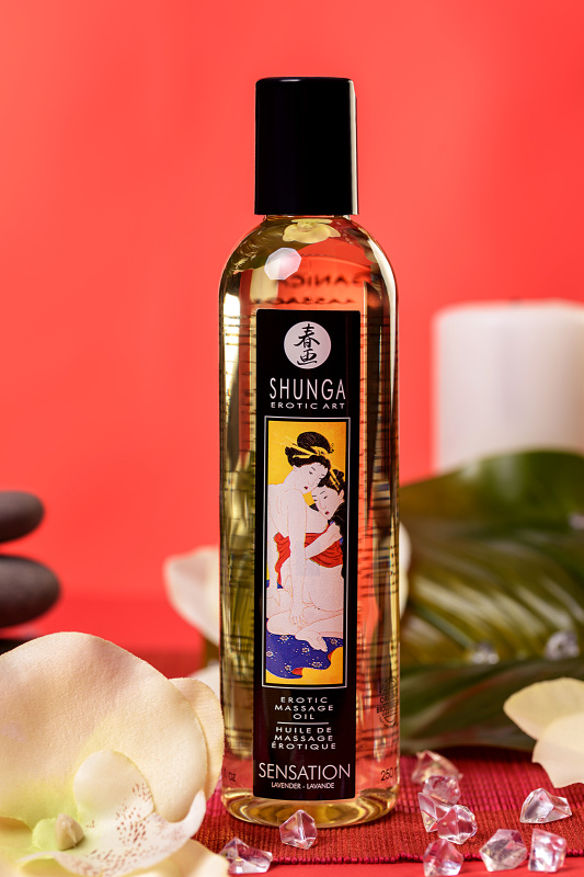 Изображение 17, Масло для массажа Shunga Sensation, натуральное, возбуждающее, лаванда, 240 мл, TFA-271006