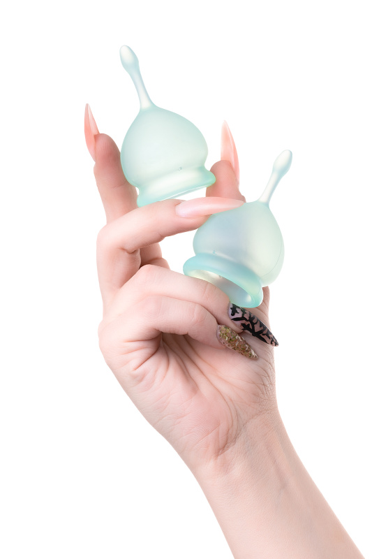 Изображение 5, Менструальная чаша Satisfyer Feel Good, 2 шт в наборе, силикон, зеленый, FER-J1763-5