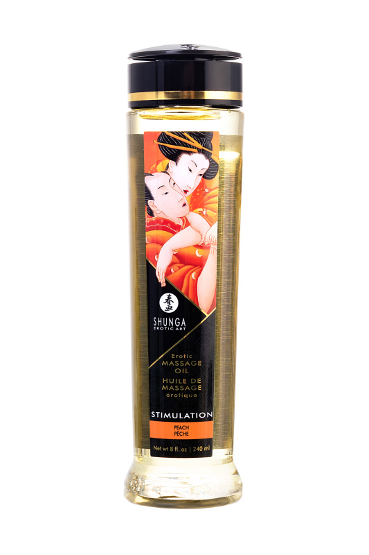Изображение 2, Масло для массажа Shunga Stimulation, натуральное, возбуждающее, персик, 240 мл, TFA-271007