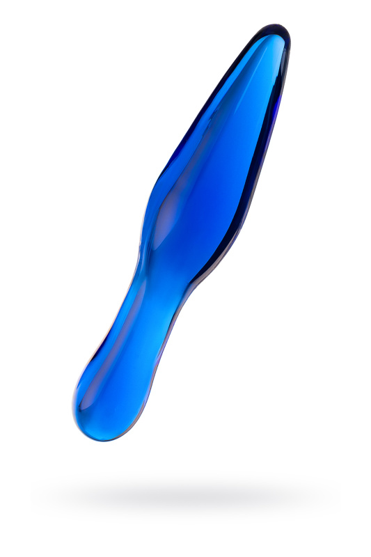 Изображение 1, Двусторонний фаллоимитатор Sexus Glass, стекло, синий, 17,5 см, TFA-912190