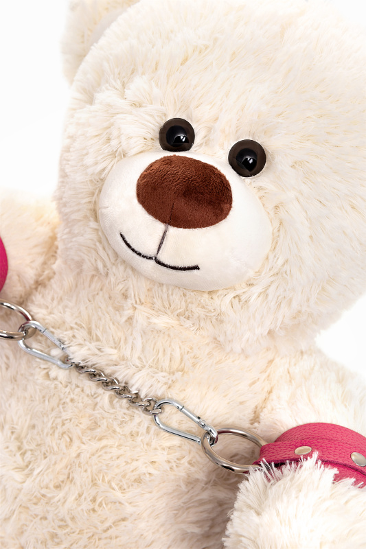 Изображение 4, Бондажный набор Pecado BDSM, «Медведь белый», оковы, наручники, натуральная кожа, розовый, TFA-13005-00