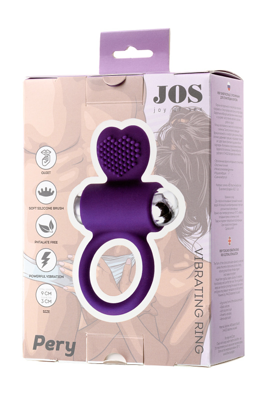 Изображение 7, Виброкольцо с ресничками JOS PERY, силикон, фиолетовый, 9 см, TFA-782008
