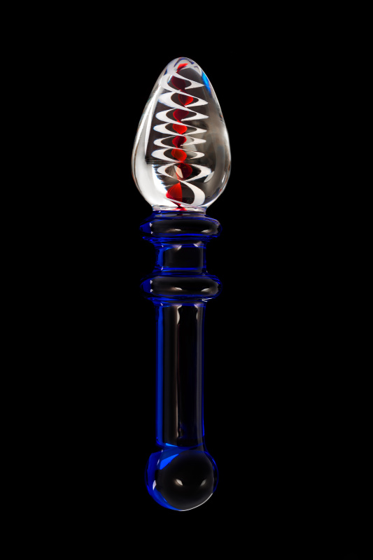 Изображение 10, Двусторонний фаллоимитатор Sexus Glass, стекло, синий, 18 см, TFA-912193