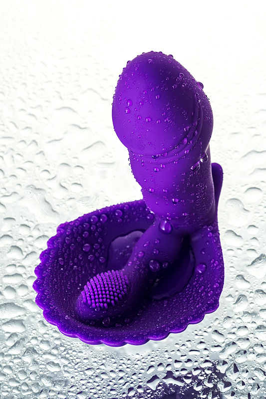 Изображение 16, Вибратор TOYFA A-Toys с клиторальным стимулятором, силикон, фиолетовый, 12 см, TFA-761029