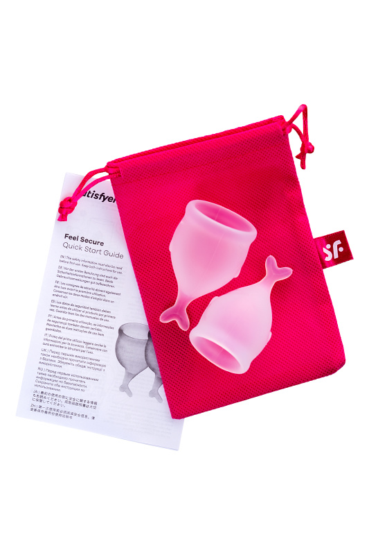 Изображение 5, Менструальная чаша Satisfyer Feel Secure, 2 шт в наборе, силикон, прозрачный, FER-J1766-2