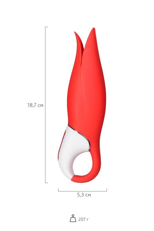 Изображение 6, Нереалистичный вибратор Satisfyer Vibes Power Flower, силикон, красный, 18,8 см., TFA-EE73-837-0418