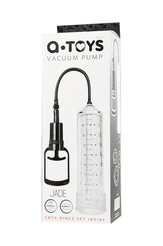 Изображение 5, Помпа для пениса A-Toys by TOYFA Jade, TPE, прозрачный, 23,5 см, TFA-769009