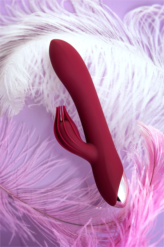 Изображение 11, Вибратор с клиторальным стимулятором L'EROINA by TOYFA Sangra, силикон, бордовый, 20,5 см, TFA-561025