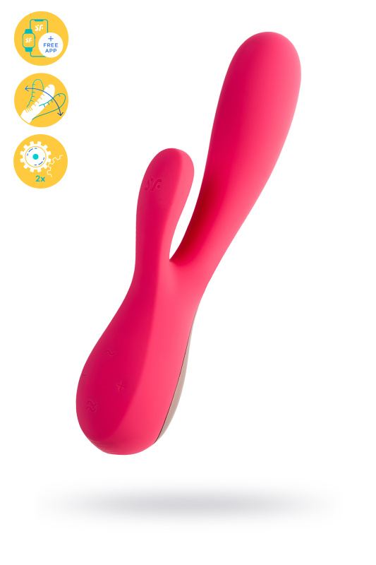 Изображение 1, Нереалистичный вибратор Satisfyer Mono Flex Connect App, силикон, красный, 20,4 см., TFA-4002668