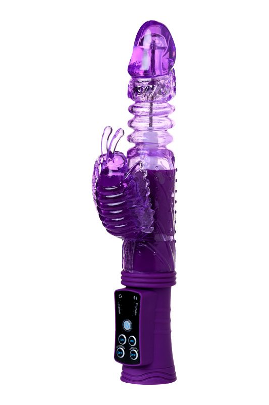 Изображение 3, Вибратор Штучки-дрючки с клиторальным стимулятором, TPR, фиолетовый, 23 см, TFA-690502