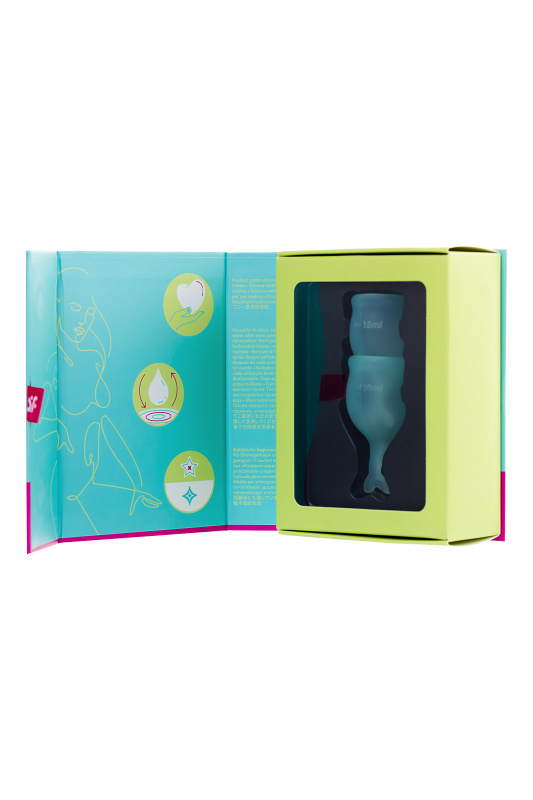 Изображение 9, Менструальная чаша Satisfyer Feel Secure, 2 шт в наборе, силикон, зеленый, FER-J1766-5