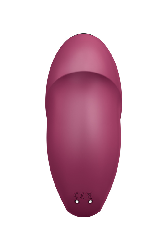 Изображение 3, Вибромассажер Satisfyer Tap & Climax 1, силикон, бордовый, 11 см, TFA-4046006